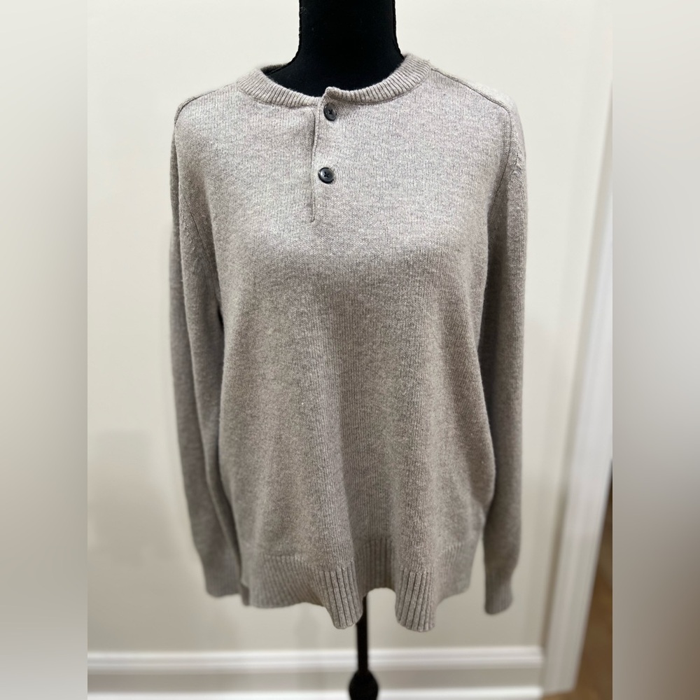 J. Crew Womens Grey Crewneck Sweater Lambswool Size Large